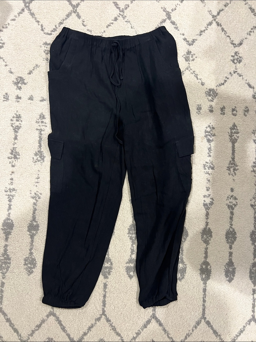 Umgee Black Cargo Drawstring dress pants
